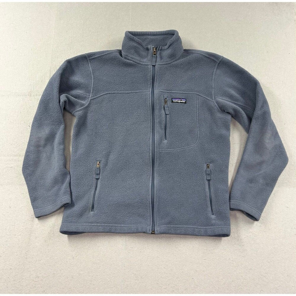 Patagonia Men's Sz Small Synchilla Fleece Jacket Full Zip Nickel Gray LOGO 22990